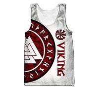 Men Tank Tops Viking Dragon Tattoo Pattern 3D Printed Summer Casual Vest Novelty Clothing Unisex(US Size),Viking Rune,L