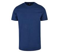 URBAN CLASSICS Stretch T-Shirt with Round Neckline, Basic Tee with Figure-Hugging Cut, Short-Sleeve Elastic Men's T-Shirt, Regular Fit, 100% Jersey Cotton, Colour: Vintageblue, Size: L