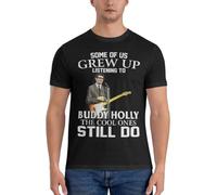Men-The-Cool-Ones-Still-Do-T-Shirt-Buddy-Holly-A-Rock-Singer-Cotton-Tops-Fashion Black