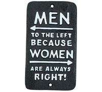 Men To The Left Women Are Always Right Sign Plaque Wall Funny Cast Iron Door