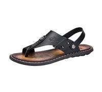 Men Toe Corrector Sandals, Mens Adjustable the Heel Strap Slip on Hiking Open Toe Beach Sandals, Breathable Bunion Relief Non-slip Slippers, for Outdoor Work Hiking Fishing Camping(Black,6 UK)