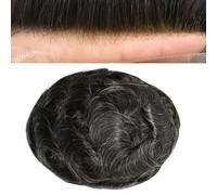 Men Toupee Human Hair, Lace Front Human Hair Pieces For Men Fine Mono Top With Pu Around Hair System Replacement(8 * 10in+1B10)