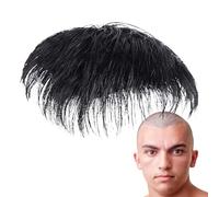 Men Toupee - Men Baldness Hair Replacement, Natural Black Hair Topper | Real Human Wig, Natural Black Topper, Short for Baldness