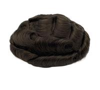 Men Toupee Men's Capillary Prosthesis PU Lace Men Toupee Hair Indian Human Man Durable And BreathableWigs Dropshipping Mono Lace Men Hair Tropper(3#)