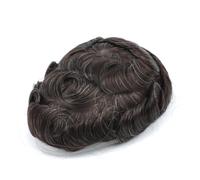 Men Toupee Mono Wig 130% Density 100% Human Hair Durable Hair Prosthesis Toupee 6" Hair Replacement System Straight 8x10#120#220