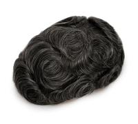 Men Toupee Natural Swiss Lace Wig Double Knots Human Hair System Invisible Men's Capillary Prosthesis Unit 6 inches 7x9#free#120#1B30