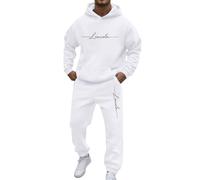 Men Tracksuit Set - Men's Alphabet Print Hoodie Sweatshirt Long Sleeve Top With Matching Pants Modern Casual Coordinate Suit Set