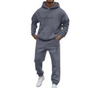 Men Tracksuit Set - Men's Alphabet Print Hoodie Sweatshirt Long Sleeve Top With Matching Pants Modern Casual Coordinate Suit Set