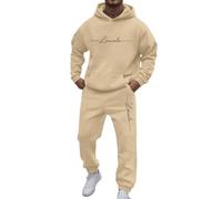 Men Tracksuit Set - Men's Alphabet Print Hoodie Sweatshirt Long Sleeve Top With Matching Pants Modern Casual Coordinate Suit Set
