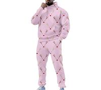 Men Tracksuit Set - Men's Print Sweatshirt Festive Holiday Outfit Stylish Design Comfortable Fit Casual Party Wear Celebrating Season In Style