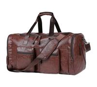 Men Travel Bag - High Strength PU Leather Vintage Large Capacity - Overnight Luggage Bag Tote For Men | For Boyfriend Father Husband Travel Weekend Gym Work Business, brown, Consulte la descripción