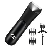 Men Trimmer - Digital Display Beard Shaver | Digital Display Mens Intimate Hair Trimmer with LED Lighting for Body, Face, Arm, Head, Nose, Leg, Ear