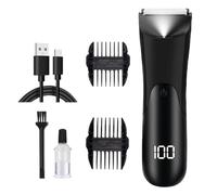 Men Trimmer | Portable Beard Shaver - Portable Men's Intimate Hair Trimmer with LCD Digital Display for Leg, Ear, Face, Nose, Pubic, Arm, Head Grooming