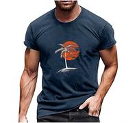 Men Tropical Holiday Tops Sale Clearance UK,Man Hawaiian T Shirt Short Sleeve T-Shirts Summer Beach Tees Crewneck Top Casual Slim Fit Blouse Workout Tshirts Gym Shirts Lightweight Comfy Sweatshirt