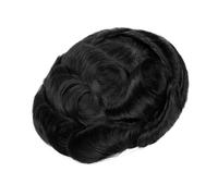Men Tropper Men Swiss Lace Human Hair Prosthesis Replacement System | Breathable Men's Capillary Prothesis Toupee(1#,8x10)