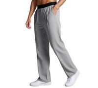 Men Trousers, Walking Trousers for Men Uk, Men's Casual Pants Comfortable Stretch Knit Pants With Elastic Waistband For Daily Wear Home Outdoor Walking Straight Leg Design