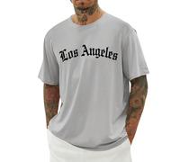 Men Tshirt,’s Crew Neck Short Sleeve Tee With City Letter Print For Everyday Comfort Breathable Fabric Modern Casual Design