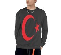Men Türkiye National Emblem Funny Printed Hoodies Drawstring Hooded Pullover Tops Sweatshirts Adults Men With Pockets Crew Neck Hoodie Sweatshirt S To 4XL For Daily Use Deep Heather