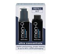 men-ü MATT MOISTURISER REFILL KIT, Up to 240 Applications, Ultra-Concentrate Mens Moisturiser, Use on the Face and Neck for Matt, Smooth & Firm Surface, 100 ml Bottle + 100 ml Refill