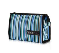 men-ü Stripes Toiletry Bag, black, white, green and blue, 120 g