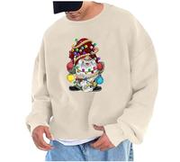 Men Ugly Christmas Pullover Sweatshirts Sale Clearance Novelty Xmas Elf Jumpers Long Sleeve Sweater Crew Neck T-Shirt Gnome Sweatshirt Soft Cosy Jumper Comfortable Sweaters Lightweight Cotton Tops