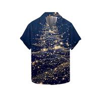 Men Ugly Christmas Shirt Christmas Printed Shirts Oversized Short Sleeve Button Dwon Lapel Blouse Novelty Xmas Santa Claus Graphic Blouses Winter Funny Tshirt Holiday Festival Clothes Tees M-4XL