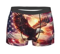 Men Underwear American Flag Eagle 2 Boxer Briefs Breathable Mens Boxers Soft Men'S Boxer Shorts For For My Husband All Day Wear All Occasions S