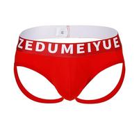 Men Underwear Boxers,Funny Boxers,Men's Underwear Low Rise Elastic Double Thong with Open Back for Daily Comfort Casual Wear Versatile All-Season (Red, M)