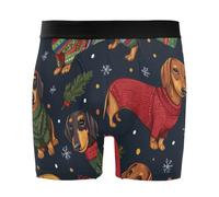 Men Underwear Christmas Dachshund Holly Leaves Underwear Trunks Soft Mens Boxers Shorts Daily Boxer Briefs All Occasions For The Best Gift Boy M