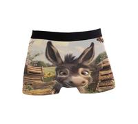 Men Underwear Cute Donkey Long Ears Big Eyes Boxer Briefs Antibacterial Underwear Trunks Soft Mens Boxers Shorts For All Day Wear All Occasions For My Husband S