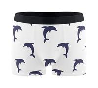 Men Underwear Dark Blue Dolphins Underwear Trunks Antibacterial Mens Boxers Shorts Breathable Men'S Boxer Shorts For All Day Wear The Best Gift Boy M