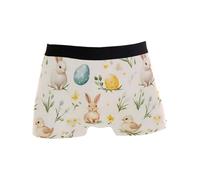 Men Underwear Easter Bunnies Eggs Flowers Mens Boxers Shorts Soft Boxer Briefs Breathable Underwear Trunks For All Occasions For My Husband All Day Wear S