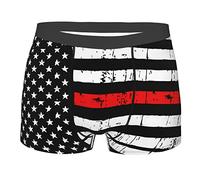 Men Underwear Red Line Flag Men'S Boxer Shorts Soft Underwear Trunks Classic Mens Boxers For All Occasions For My Husband Boy M