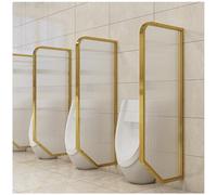 Men Urinal Privacy Screen Baffle with Tempered Glass, Wall Mounted Public Toilet Partition Divider, Urinal Privacy Waterproof Baffle for Hotel, Schools, Shopping Malls,Gold-5 Pcs