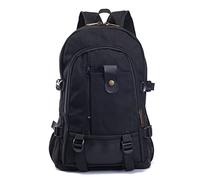 Men Vintage Canvas Backpack Rucksack Travel Sport Schoolbag Camping Bag,Black