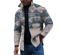 Men Vintage Print Plaid Light Weight Thin Jacket Shirts Raglan Long Sleeve Button Down Chest Pocketed Shirts Coats Shacket Flannel Coat Men with Hood (Khaki, S)