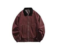 Men Vintage Solid Cotton Jacket Stand-Up Collar Zipper Leopard Denim Outerwear with Pocket