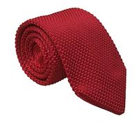 Men Vintage Ugly Dark Red Hot Apple Red Tie Knitting Necktie for Adults Day Gift