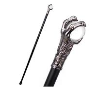 Men Vintage Walking Sticks Vintage Dragon Claw Walking Cane 93cm/36.61inch Antique Style Walking Aid for Cosplay Canes Elderly Gift (Silver)