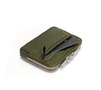 Men Wallet Earbuds Storage Bag Credit Card Holder Case for Boys Girls Journey Bank Card Organizer Zipper Coin Purse(Green)