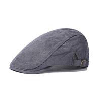 Men Warm Beret Hat Corduroy Newsboy Flat Cap Vintage British Style Peaked Hats Gatsby Ivy Irish Cap (UK, Alpha, One Size, Navy)