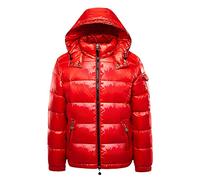 Men Warm Down Jackets Solid Color Winter Snow Down Jackets Hooded Zipper Metal Shining Windbreaker Parka