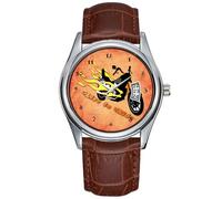 Men Watch Casual Waterproof Quartz Watches Clock Date Classic Business Brown Leather Christmas Wristwatch Live to Ride - Motorcycle Wrist Watch, Brown, commercial