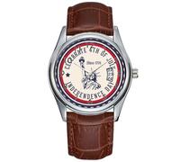 Men Watch Casual Waterproof Quartz Watches Clock Date Classic Business Brown Leather Christmas Wristwatch Celebrate Independence DSY State of Liberty Watch, Brown, commercial