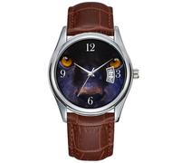 Men Watch Casual Waterproof Quartz Watches Clock Date Classic Business Brown Leather Christmas Wristwatch Wild Jaguar Black Panther Big Cat Wrist Watches, Brown, commercial