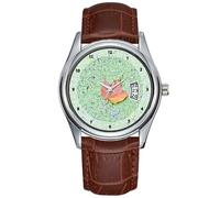 Men Watch Casual Waterproof Quartz Watches Clock Date Classic Business Brown Leather Christmas Wristwatch Maple Leaf on a Beaver Pond, Quebec, Canada. Wristwatch, Brown, commercial