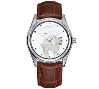 Men Watch Casual Waterproof Quartz Watches Clock Date Classic Business Brown Leather Christmas Wristwatch Polar Bear On Snow and Ice Wrist Watches, Brown, commercial