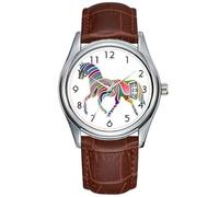 Men Watch Casual Waterproof Quartz Watches Clock Date Classic Business Brown Leather Christmas Wristwatch Horse_Beauty,(3),_Watch. Wristwatch, Brown, commercial