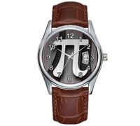 Men Watch Casual Waterproof Quartz Watches Clock Date Classic Business Brown Leather Christmas Wristwatch Pi Ultimate Wrist Watches, Brown, commercial