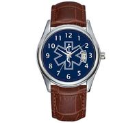 Men Watch Casual Waterproof Quartz Watches Clock Date Classic Business Brown Leather Christmas Wristwatch Paramedic EMT EMS Blue Wristwatch, Brown, commercial